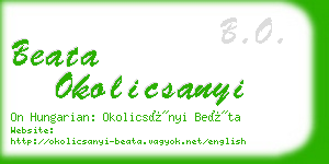 beata okolicsanyi business card